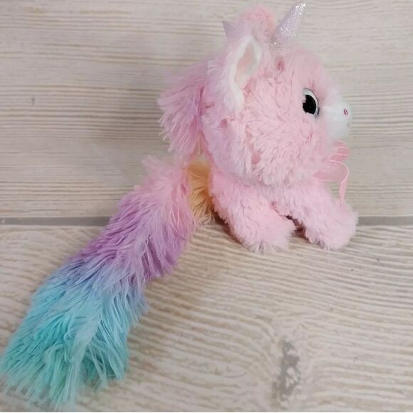 Pink Unicorn Plush Toy with Glitter Horn & Pastel Rainbow Tail - Picture 7 of 15